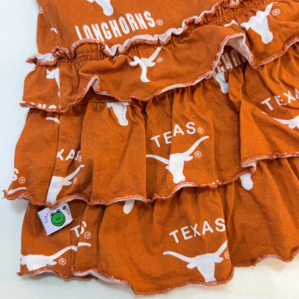 Texas Longhorns Sara Lynn Togs Ruffle Skirt Girls 6X Burnt Orange NCAA Tiered